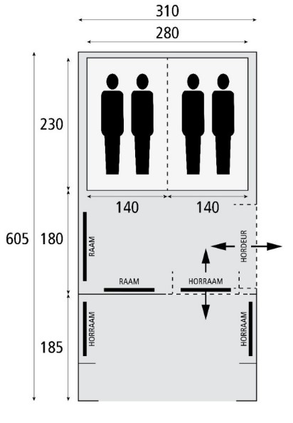 Voir le plan Tente aménagée (2 chambres - 4 personnes)